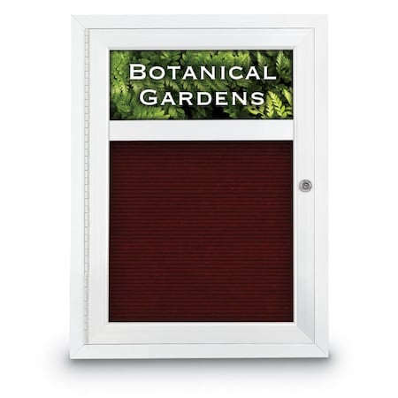 Indoor Enclosed Combo Board,42x32,Bronze Frame/Grey & Dark Spruce